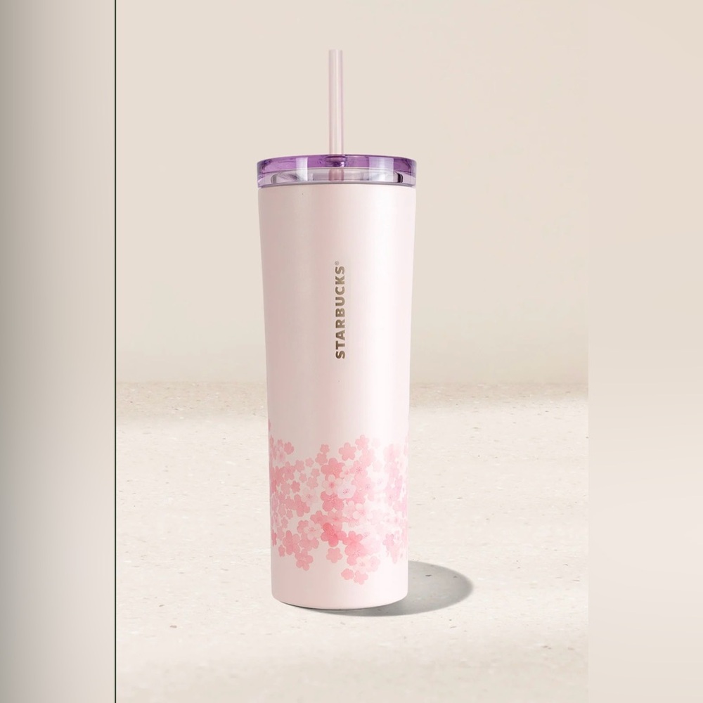 Starbucks Pink Cherry🌸Blossom Sakura Tumbler with Purple Lid 20oz.